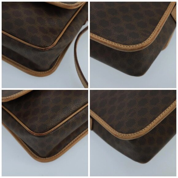 CELINE Macadam Canvas Circle Shoulder Bag Brown - Picture 15 of 15